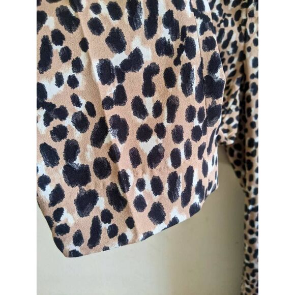 Banana Republic Hayden Pants Women’s Size 4 Beige Animal Print Tapered Ankle - Picture 8 of 12